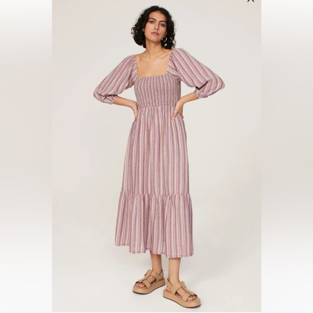 Striped Midi Dress by Marine Layer.